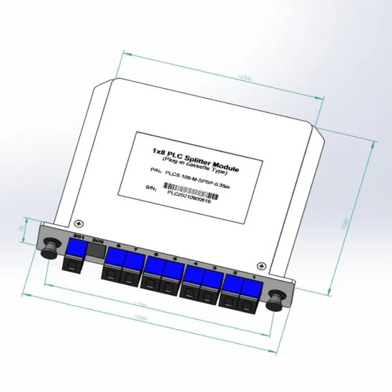 1*4 1*8 Plc plug-in kassett splitter